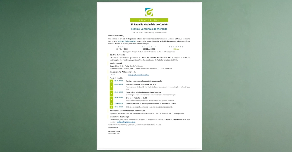 marco-tura-Professor Tura participa de reunião do Comitê Técnico-Consultivo de Mercado (Carbon Market Stakeholder Committee – CMSC) da RCGI.